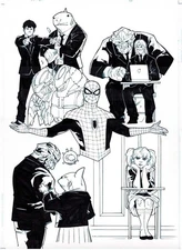 SPIDERMAN & THE X-MEN #4 ORIGINAL ART PAGE FULL SPLASH with SPIDEY MARVEL COMICS