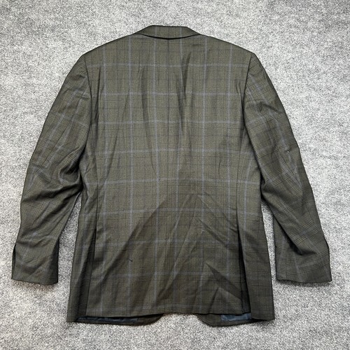 ISAIA Blazer Mens 38 8R Glen Plaid Wool Check Sport Coat Jacket Green *FLAWS* - Picture 17 of 23