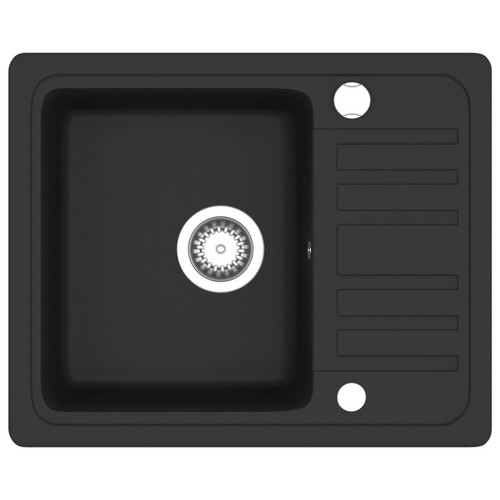NNEVL Granite Kitchen Sink Single Basin Black - Picture 2 of 8
