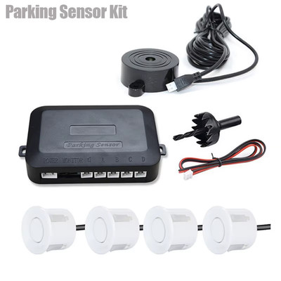 12V 22Mm Car Parking Sensor Kit Universal 4 Sensors Buzzer Reverse Backup Radar 