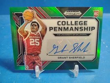 2023-24 Prizm Draft Picks Grant Sherfield Green College Penmanship RC Auto 