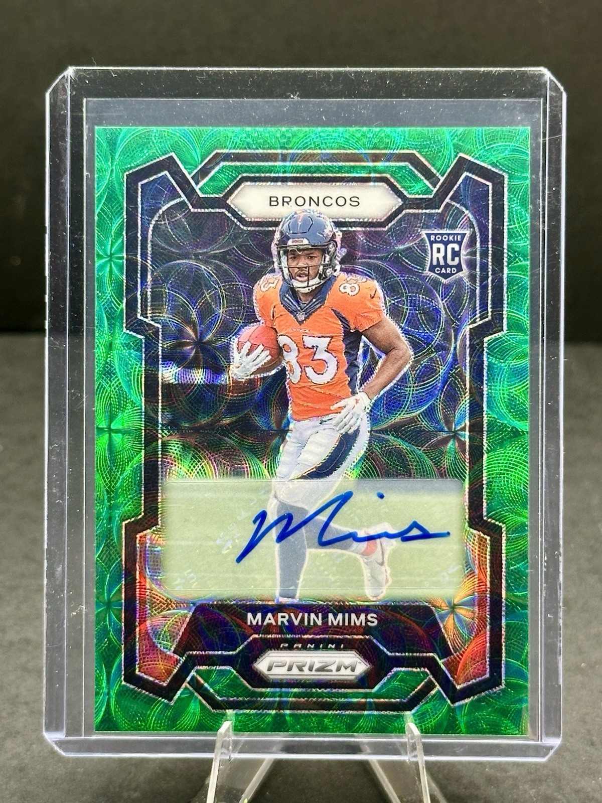2023 Prizm Marvin Mims #327 Autograph Green Scope /75 RC Broncos *Rookie*