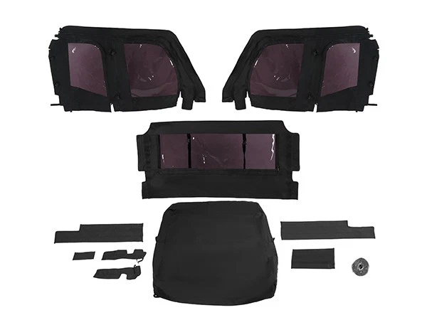 Black Enclosure Soft Upper Doors For Kawasaki Mule Pro-FXT W/ Roof & Rear Window Foto 2 de 4