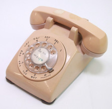 Vintage Rotary Dial Desk Phone 500DM Ivory Beige Bell System Western Electric
