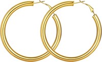 Creolen Edelstahl Damen Huggie Ohrstecker Rundohrringe Silber Schwarz 20-80Mm