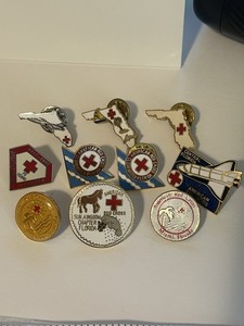 American Red Cross Pins Lot Of 10 - Florida USA Chapter Pins 1980’s + 90’s