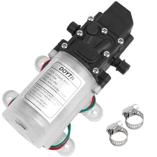 12V Diaphragm Water Pump with Pressure Switch – 1.2 GPM 80 PSI Self-Priming S...