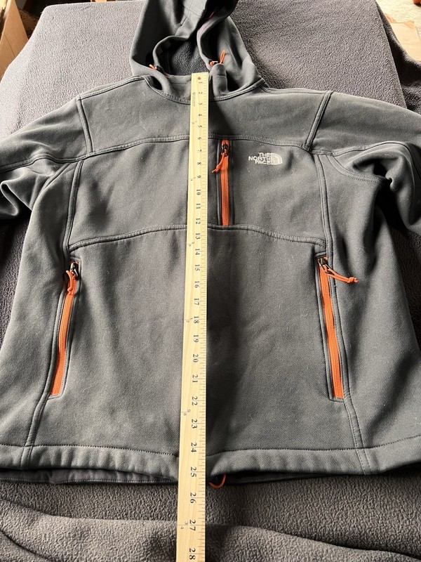 The North Face men's full-zip hoodie Orange & Gray Men’s Size Large 