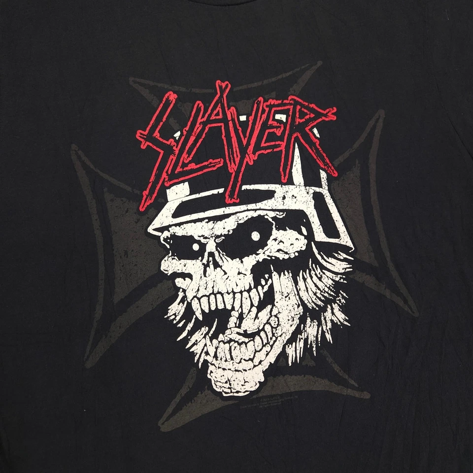 Camisa Slayer Gráfica Banda Manga Corta Cuello Redondo Para Hombre Talla Grande L Negra Foto 4 de 4