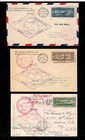 USA #C13 #C14 #C15 Very Fine Used Set On Graf Zeppelin Covers #C13 Is A Postcard