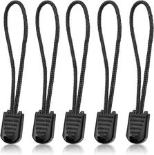 10 Pack Black Backpack Replacement Zipper Pulls Cord Extensions Fix Tabs