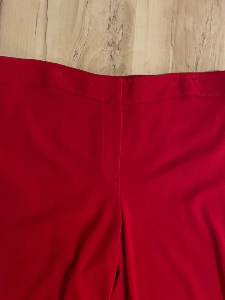 Traje Pantalón Talbots Italiano Lujo Tejido Talla 14 Rojo Sin Cuello Cremallera Blazer Etiqueta Dorada Foto 4 de 4