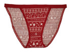 Victoria's Secret Women’s Bikini Panty Small Red Fair Isle Cotton Stretch NEW