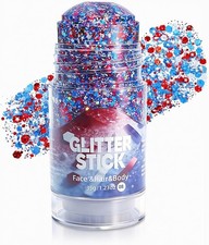 4th of July Glitter Stick Patriotic Red White and Blue Face Hair Glitter