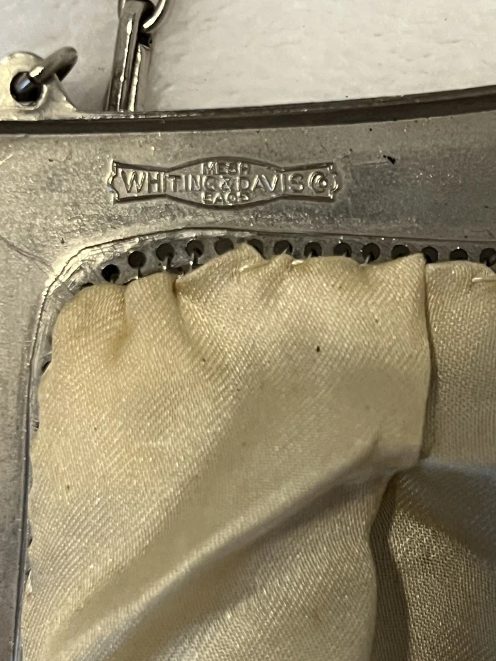 Whiting & Davis Antique Mesh Metal 1920’s Multi Gray Color Handbag - Image 3 of 4