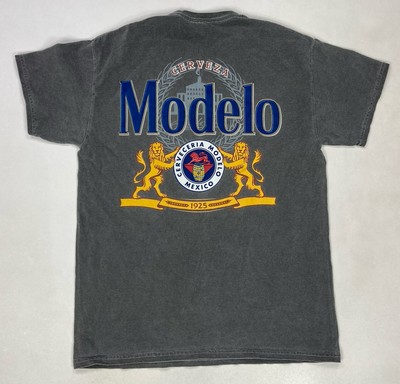 Modelo Beer Logo Graphic T-shirt Men Medium Gray Short Sleeve