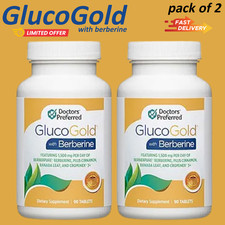 GlucoGold Berberine Complex   Blood Sugar Support with Cinnamon pack of 2