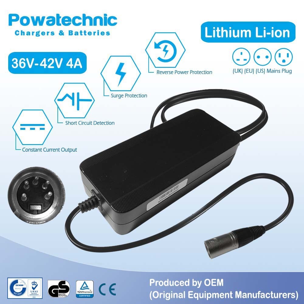42V 2A XLR 5-pin Charger for 36V iZip E3 Accell Winora ebike - TranzX BL System