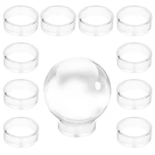 JUXYES Pack of 12 Clear Sphere Display Stand, Clear Sphere Holder Small Plast...