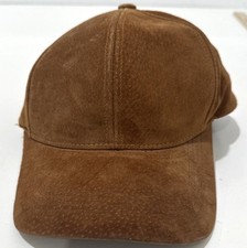 Olive & Pique Hat Ball Cap Genuine Leather Suede Adjustable Strap Made In USA