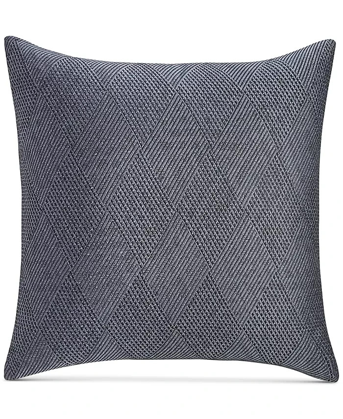Hotel Collection Composite Geometric European Sham &ndash; Pima Cotton Sateen, Indigo