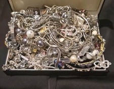 Over 400g Silver Tone Jewellery All Wearable Vintage Modern Not Tested