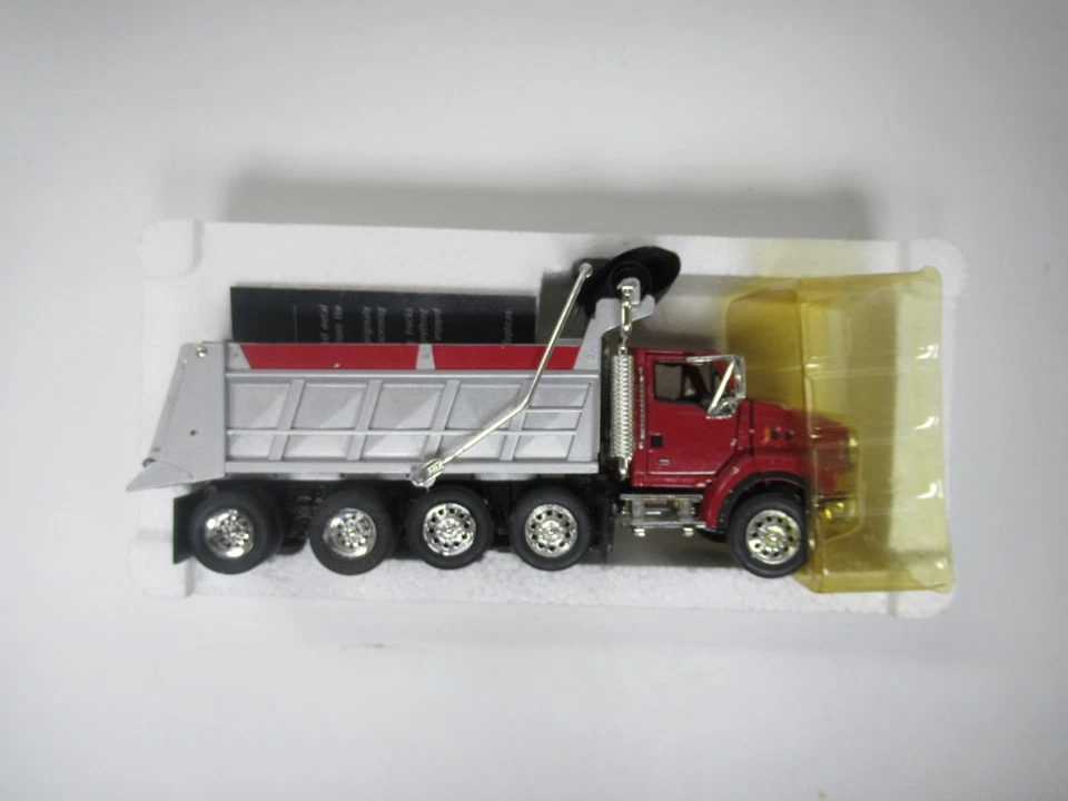 Tonkin Replicas Sterling Dump Truck Diecast 1:53 Scale Red Cab Silver Body - Image 3 of 4