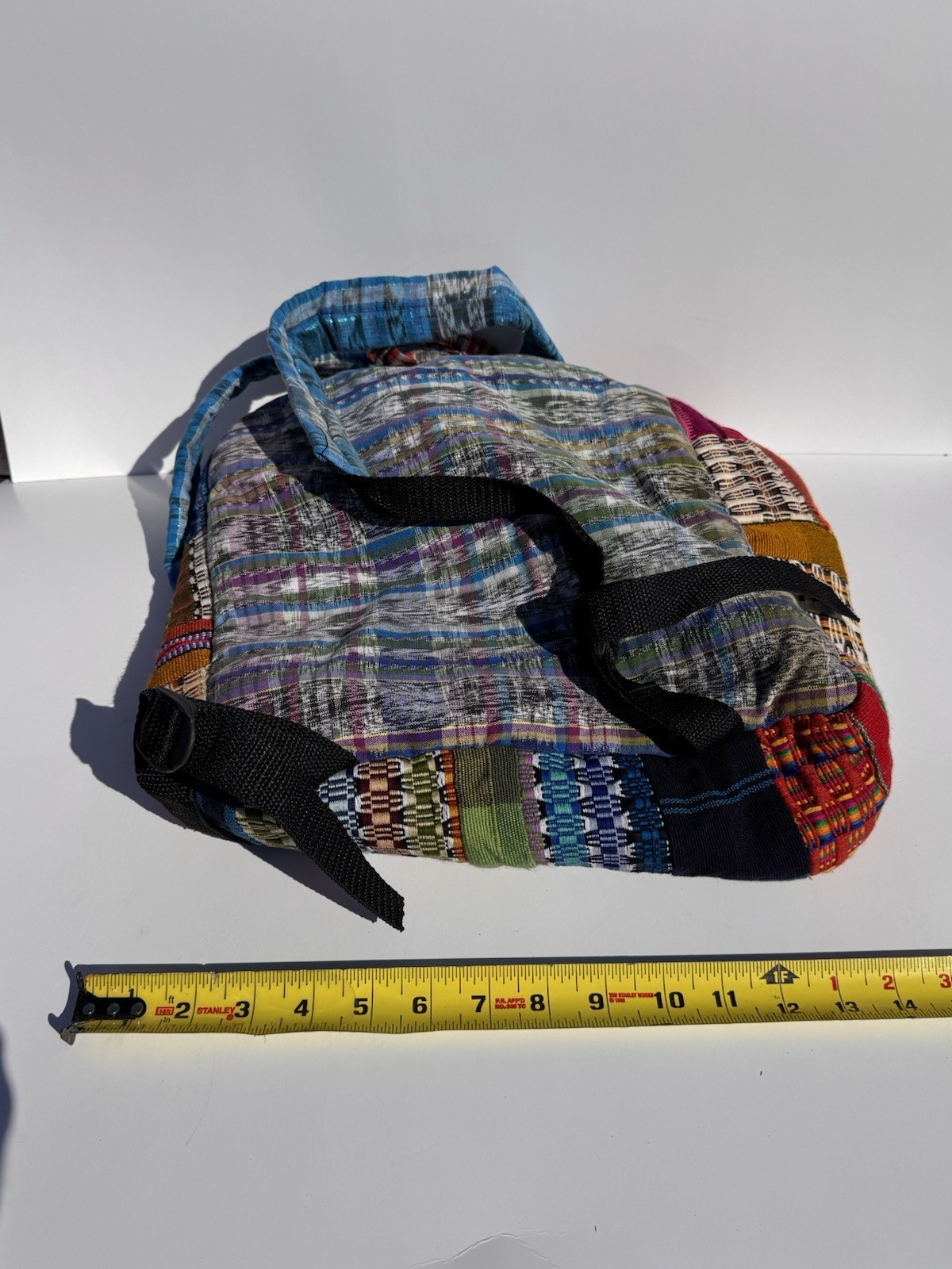 Guatemalan Woven Patchwork Backpack Boho Hippie F… - image 3