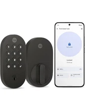 Matte Black Smart Deadbolt with Backlit Keypad & Auto-Lock Feature - Secure Home