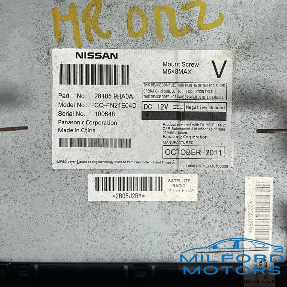 Equipo de audio receptor de radio compatible con Nissan Altima 2010-2012 2,5 L Foto 3 de 4