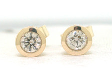 Brillant Ohrstecker 585 Gelbgold 14Kt Gold 2 natürliche Brillanten total 0,50ct