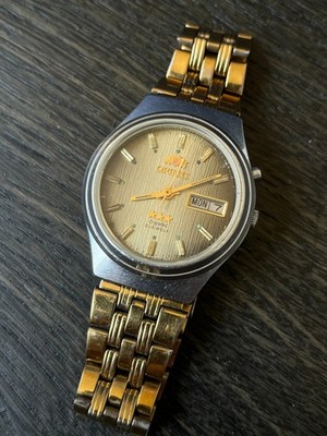 Vintage Orient Crystal 3 Star Automatic 21 Jewels Day/Date Japan OS469C619E
