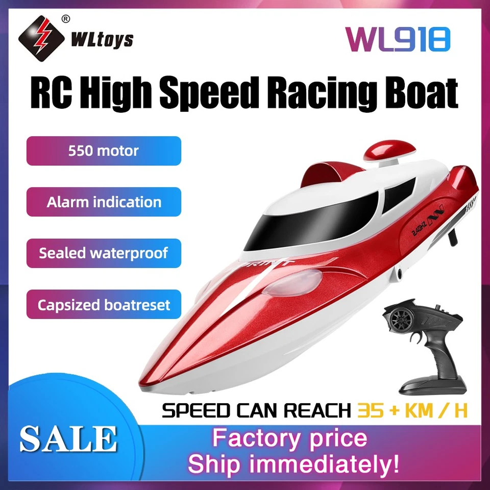 Wltoys WL918 RC Boat High Speed Racing Boat Speedboat 35KM/H Remote Control Boat - Image 4 of 4
