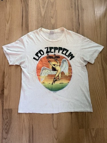 80s Led Zeppelin Swan Song Tour Band T-Shirt Me 1980s vintage concert t-shirt, vintage, size XL, single stitch, B+ condition