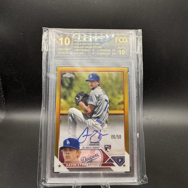2023 Topps Chrome Gavin Stone Auto Gold Wave /50 RC Rookie FCG 10