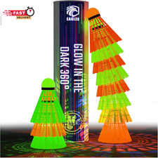 EAGLES Glow in the Dark Badminton Shuttlecocks - 5 or 10 Pack Lighting Birdies,