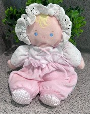 Vintage Eden Baby Doll Pink Terry Cloth Plush Crinkle Rattle Lovey Blonde 12"
