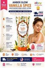 Amber Glow Vanilla Spice Moisturizing Hand  Body Lotion 8 oz  Free Sponge