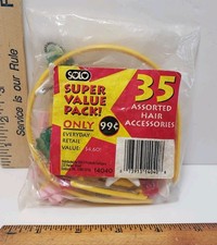 Barrettes Hair Clip Pony Tail Accessories Vintage 70s 80s Child Solo Plastic NOS