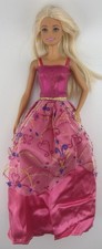 Shiny Pink Dress for Barbie Doll, with Shoes