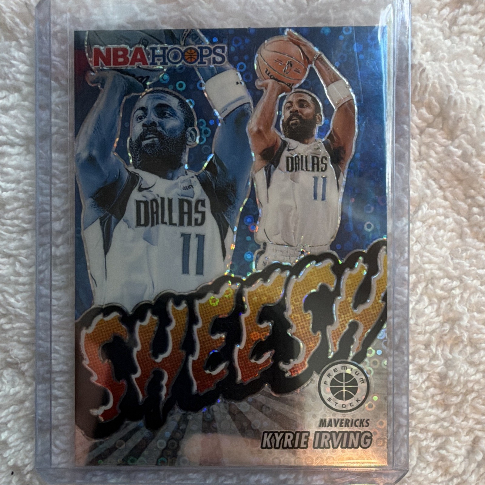 Kyrie Irving #18 Basketball Cards 2023 Panini Hoops Premium Stock Sheesh trading card — raw and PSA graded price guide