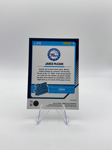 Donruss Optic Jared McCain 2024 radiocontrol púrpura clasificación Prizm novato #270 - Imagen 2 de 2