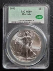 Beautiful 2013 $1.00 American Eagle  Silver Dollar CAC Graded a MS69