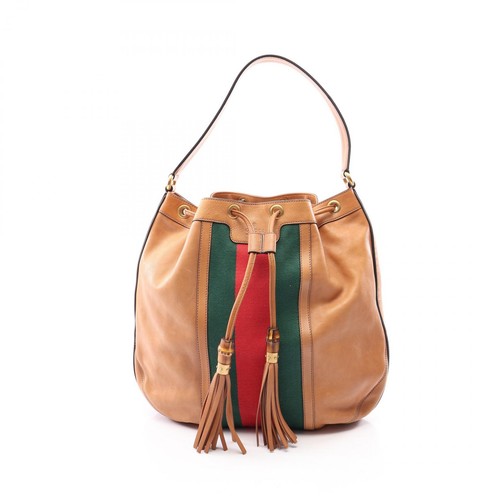 GUCCI Sherry Line Tassel Shoulder Handbag 309622 leather Brown Multicolor Used