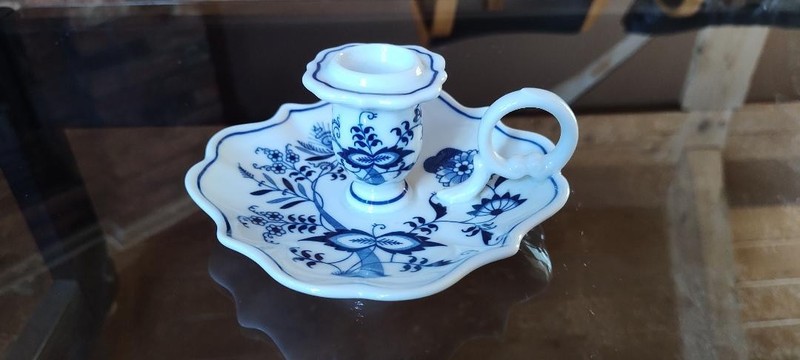 VINTAGE BLUE DANUBE JAPAN BLUE ONION CANDLESTICK HOLDER RECTANGLE