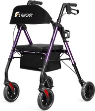 Rollator Walker with Seat and Brakes, 300 lbs Adults Bariatric Walker for Sen...