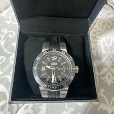 Oris Automatic Watch Black Stainless Steel 10 Bar Waterproof Date Day From Japan