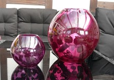 2x IKEA KNUBBIG Vintage Tischlampen ca. 21 cm + 11 cm lila? / violett??