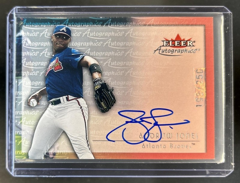 2001 Fleer Showcase Andruw Jones Silver Autographics Auto Autograph #/250
