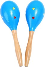 Maracas, Professional Wooden Rumba Shakers Latin Musical Instrument, Blue